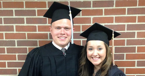 Hunter and Jeslynn Love have a combined four degrees from UNK, where they met as freshmen. (Courtesy photo)   