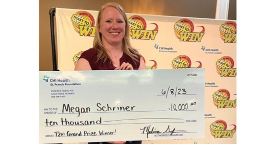 Megan Schriner, last year's Ticket to Win $10,000 grand prize drawing winner.