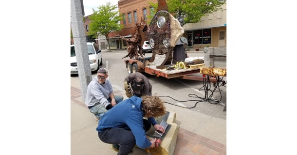 (Photo Credit: Dana Jelinek)  Tom Ziller and his team on a day of sculpture installations in 2022