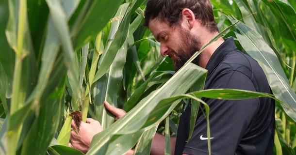Derek Johnson graduated from UNK in 2019 and currently works as an area manager for SoilView, a site-specific field services and soil sampling company. (Photo by Erika Pritchard, UNK Communications)