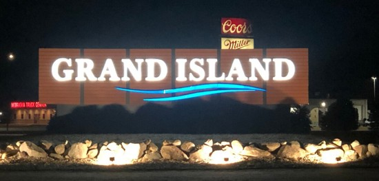 Grand Island Lit Sign