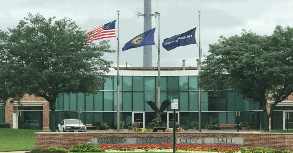 Front of the Grand Island City hall building.